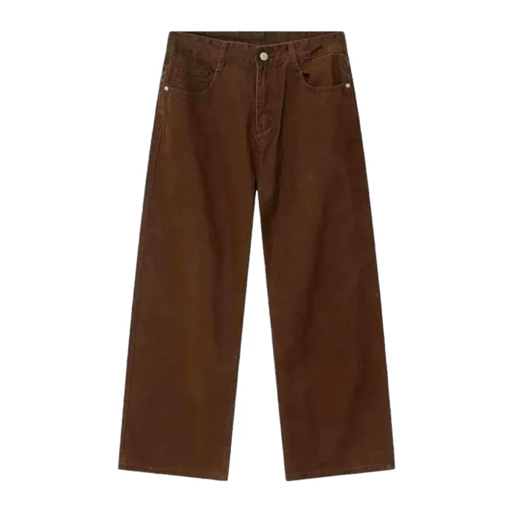 Boho Mid Rise Jeans for Men - Brown