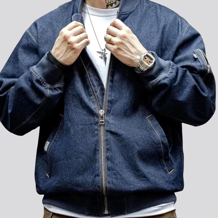 Oversized Jeans Bomber Jacket for Men | Jeans4you.shop