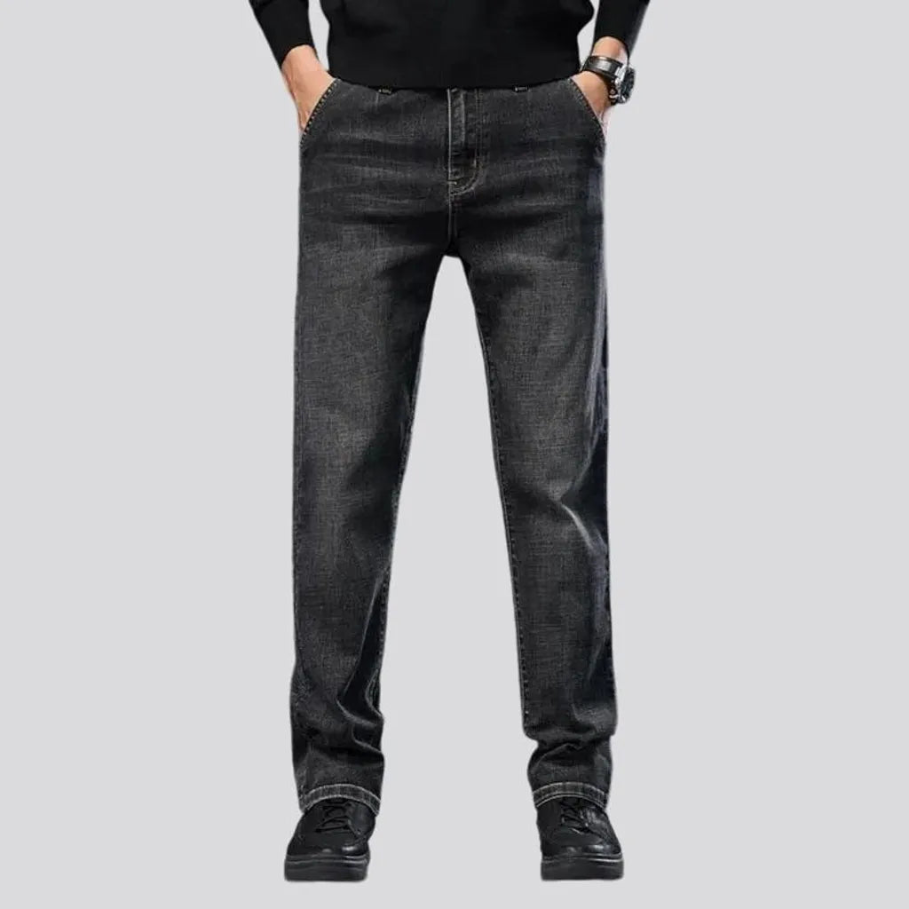 Vintage tapered-fit stretchable men's jeans