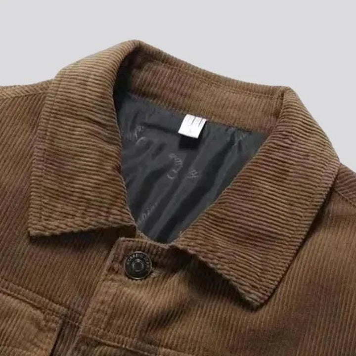 Stylish street design corduroy jacket for men