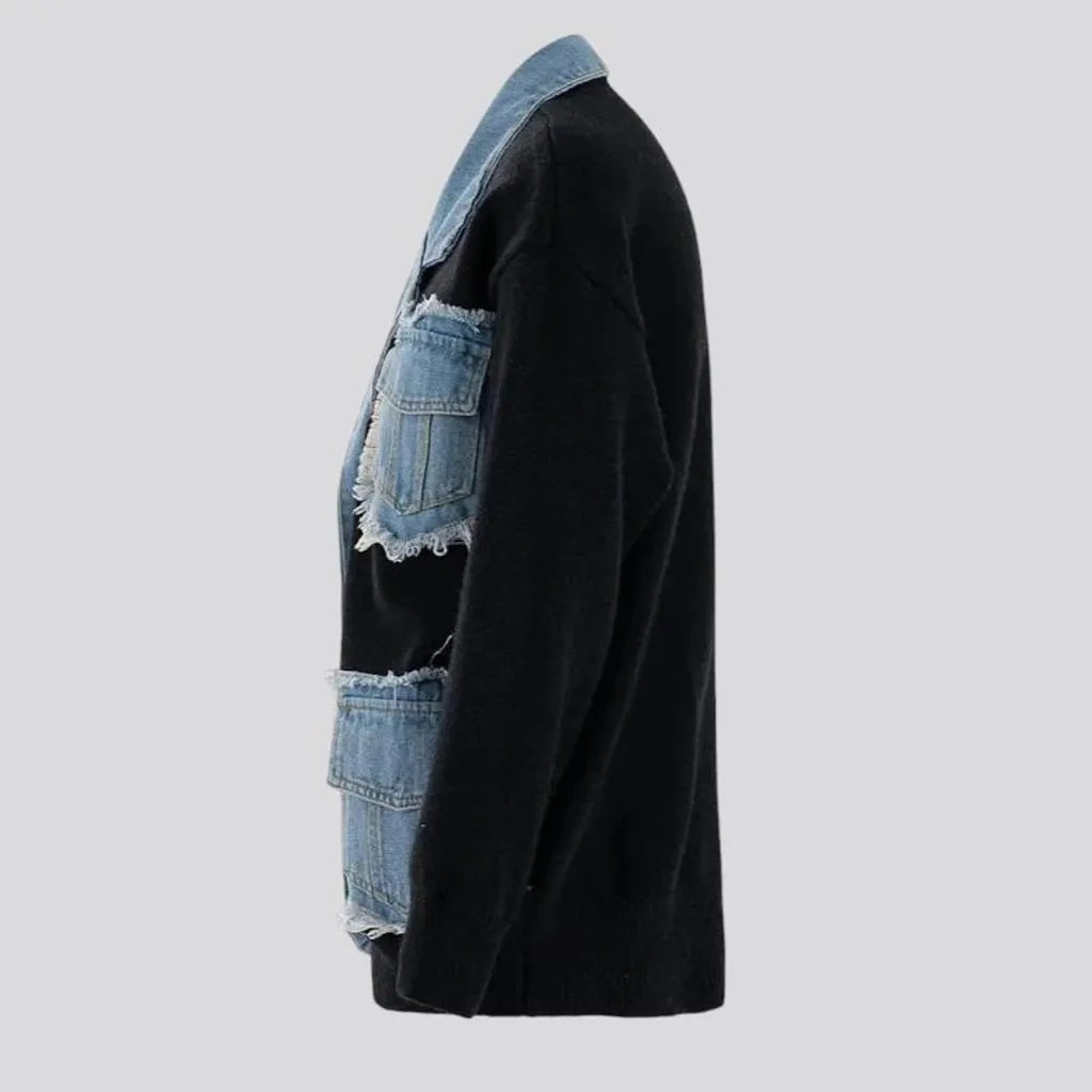 Oversized women's jean cardigan