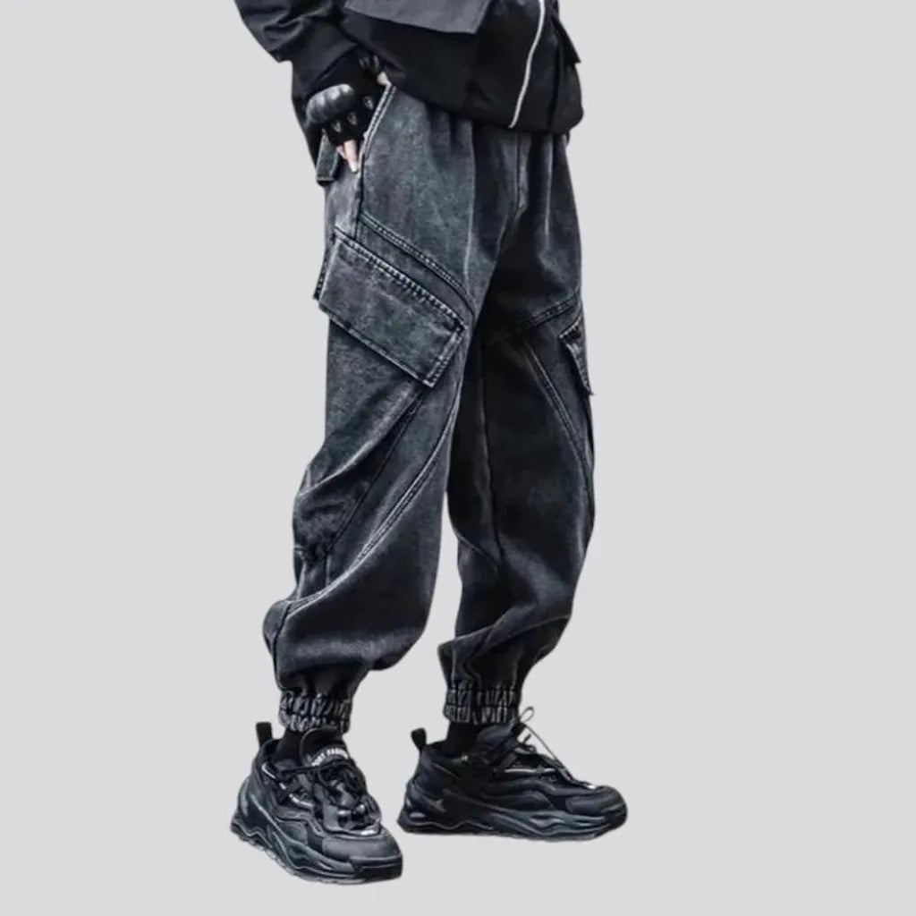 Baggy fit retro cargo jeans joggers for men