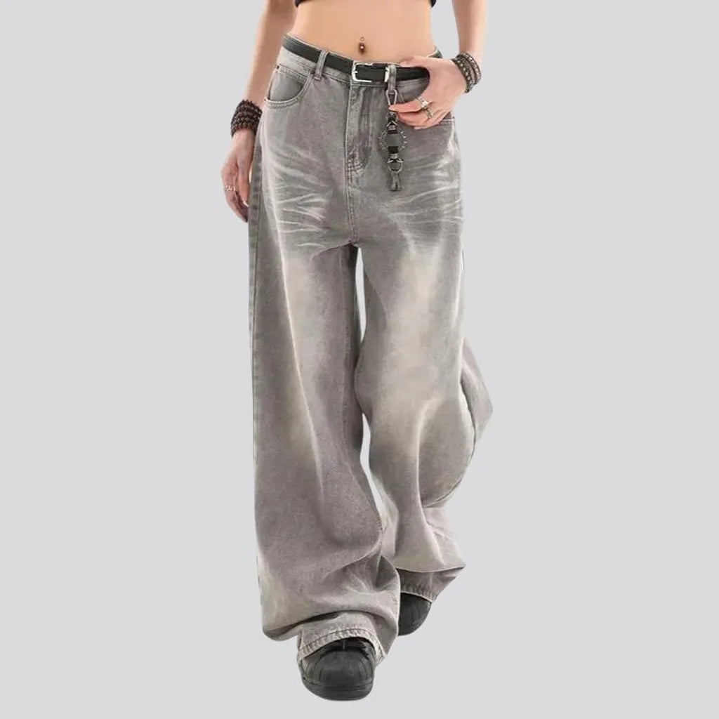 Boho style high-waisted women's jeans