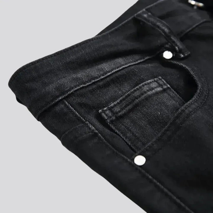 Mid-waist stylish biker men's jeans