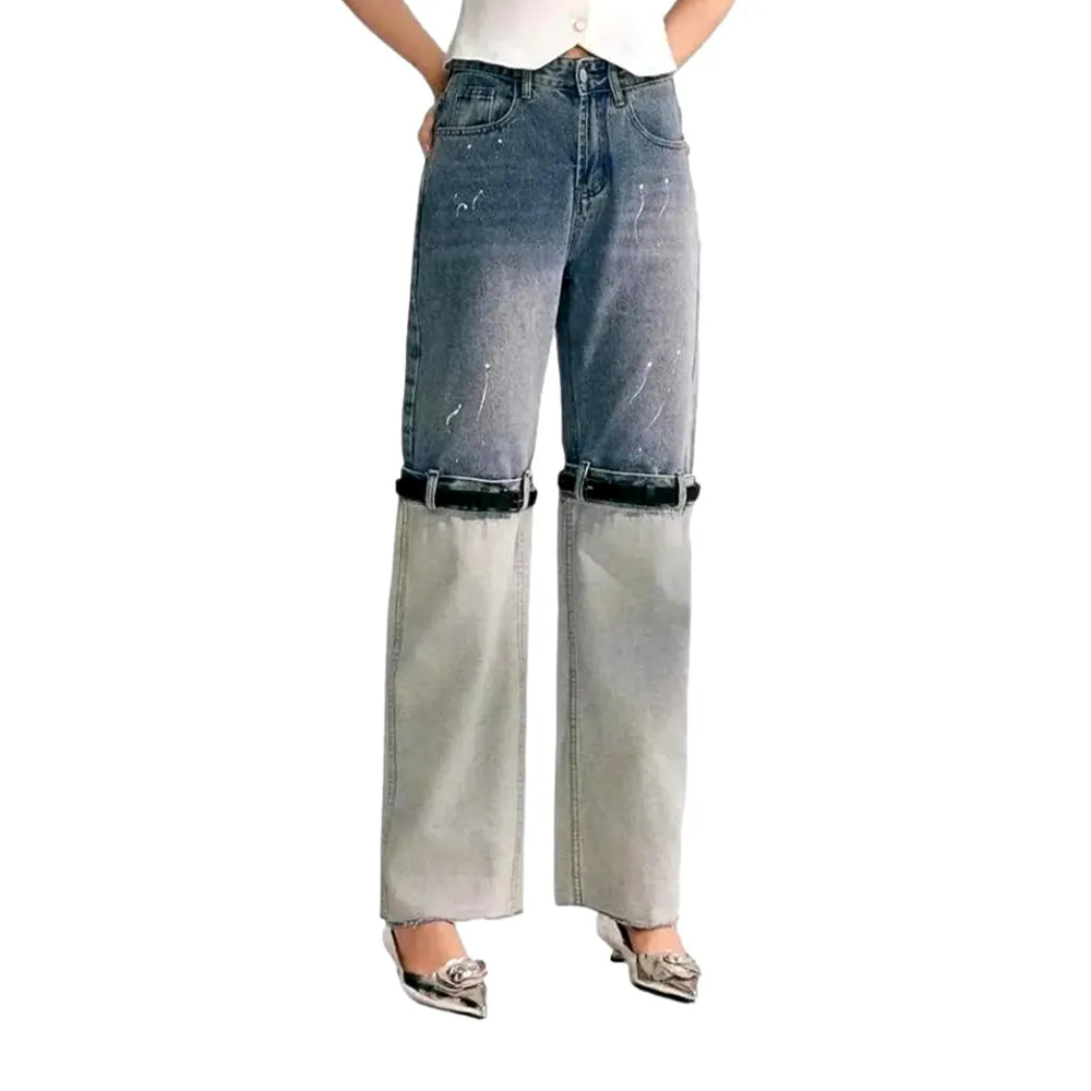 Wide Fit High-waist Vintage Women's Jeans - Light Blue