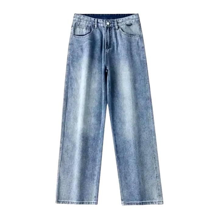 90s Style Light Vintage Baggy Men's Jeans - Light Blue