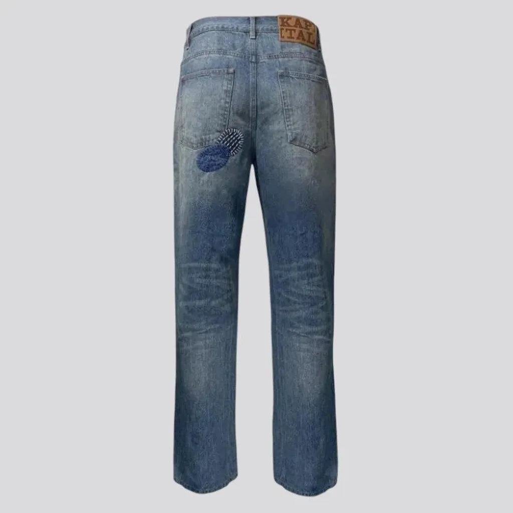 Vintage stonewashed fitted men's jeans