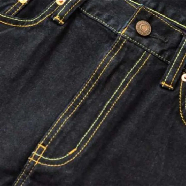 High-waist men's self-edge jeans