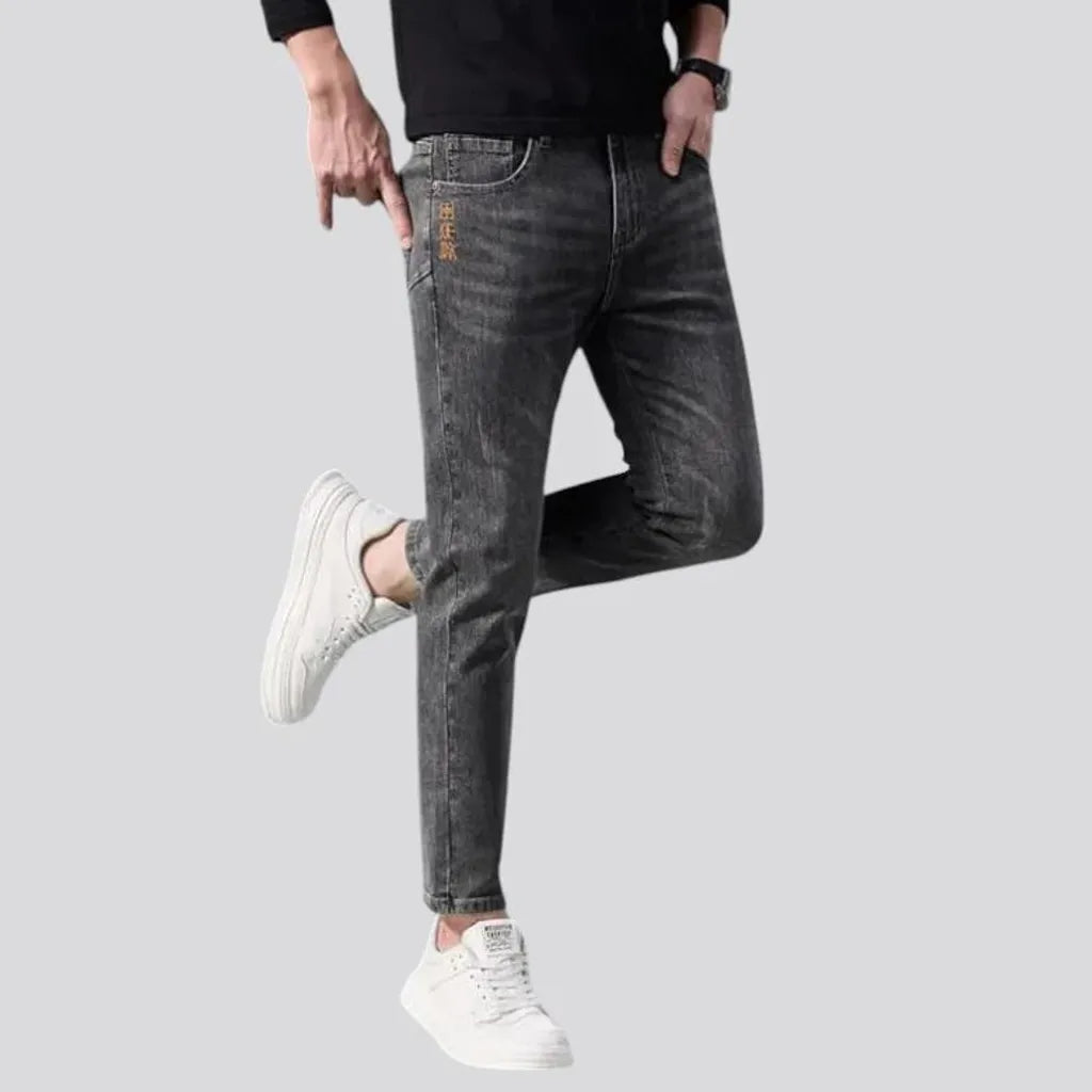 Slim fit mid waist men's jeans