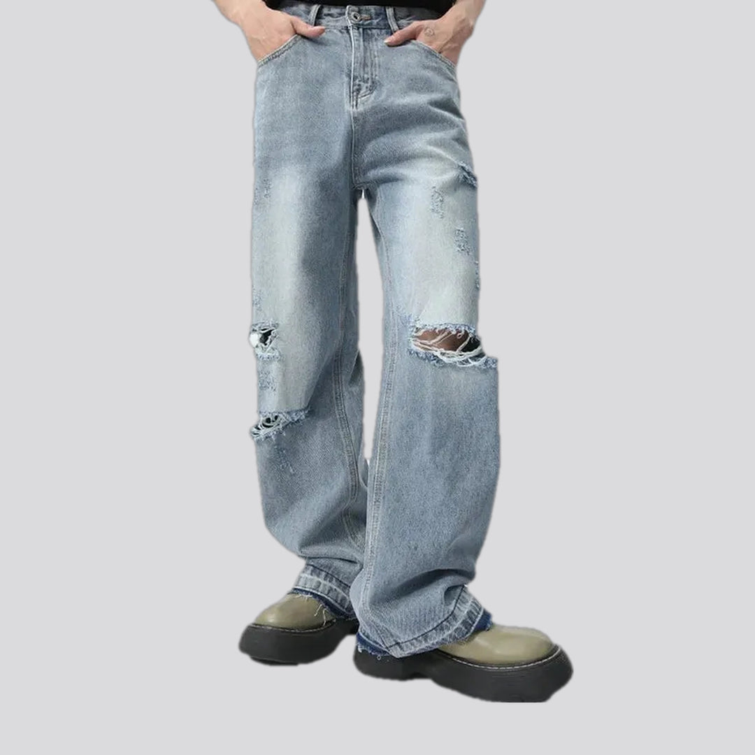 Faded Mid Waist Men's Jeans | Jeans4you.shop