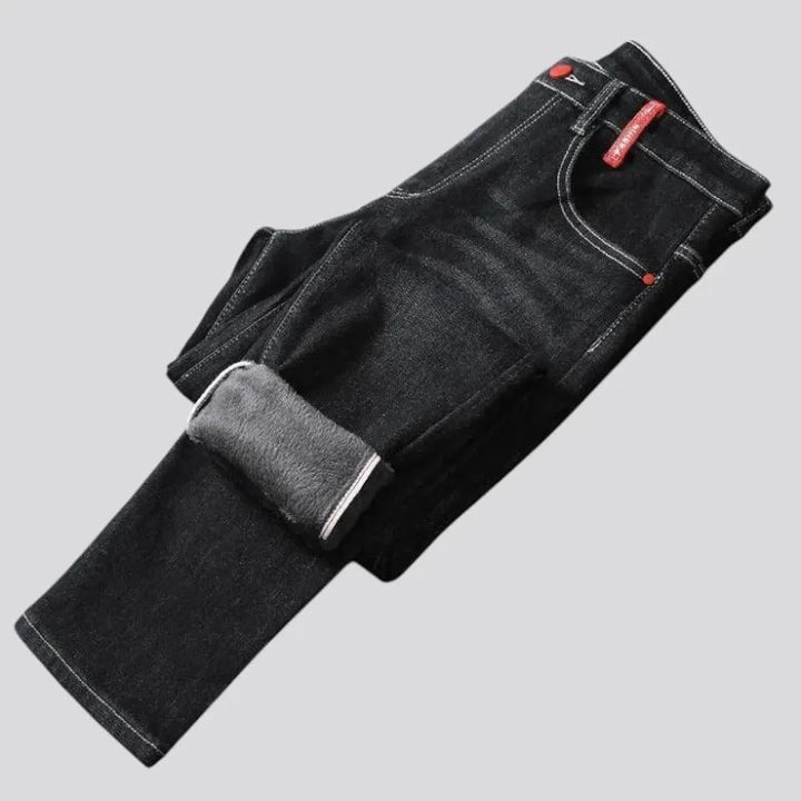 Lined slim-fit men's jeans