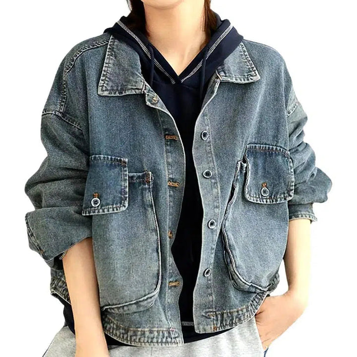 Fashion oversized jean jacket
 for women