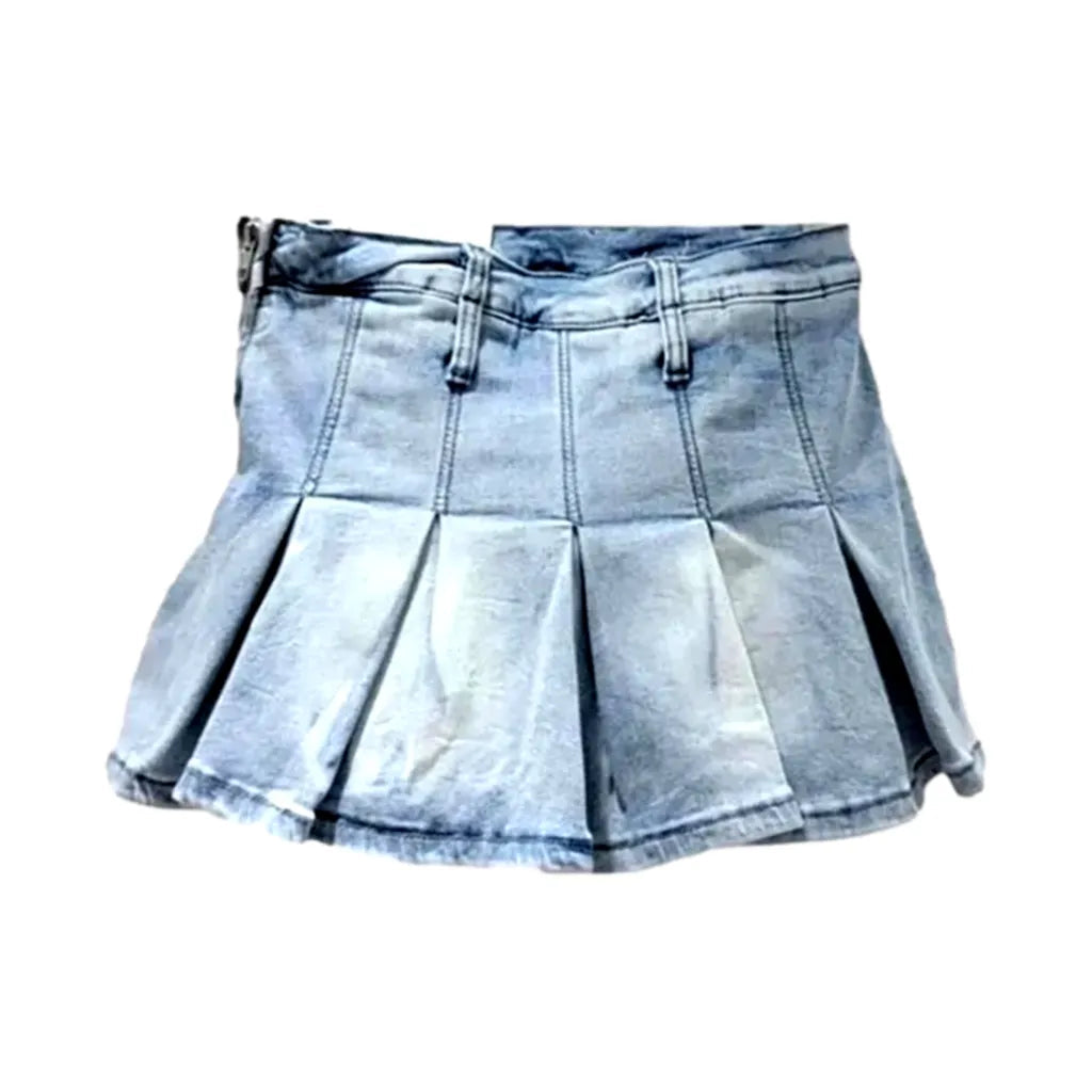 Fashion sanded jean skort
 for ladies