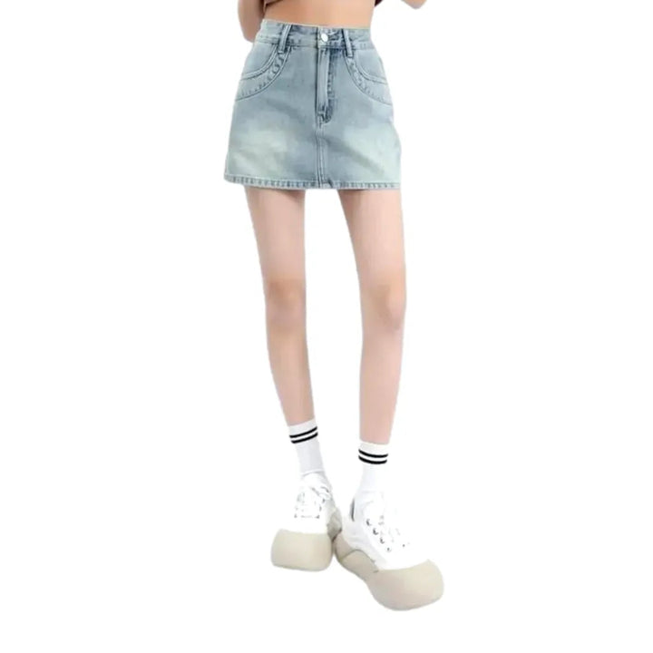 Fashion stonewashed jeans skort
 for women