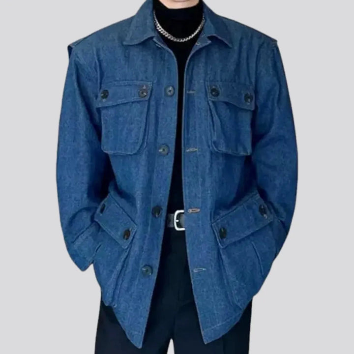 Fashionable Cargo Pockets Men's Denim Jacket | Jeans4you.shop