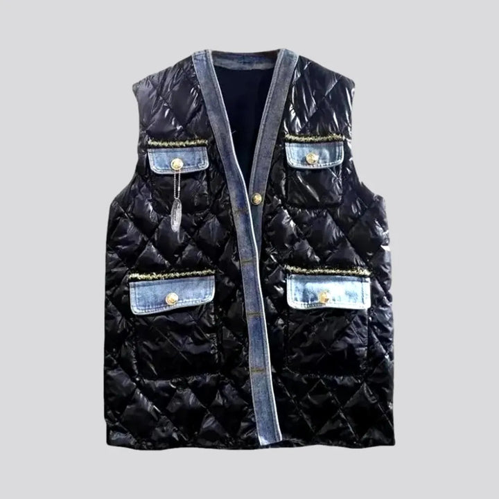 Fashionable Denim Puffer Vest for Women | Jeans4you.shop