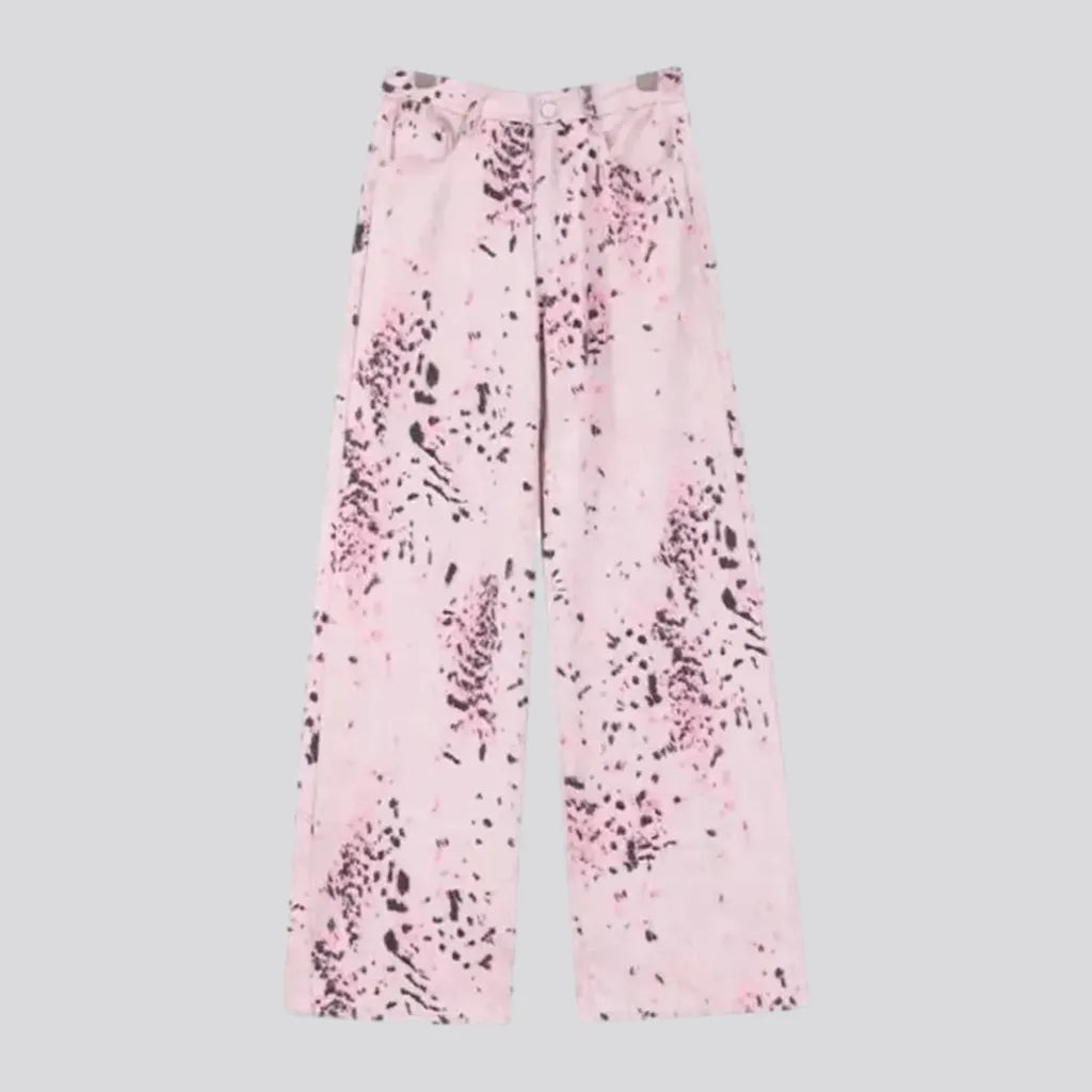 Fashionable High Rise Floral Wide Jeans for Ladies | Jeans4you.shop