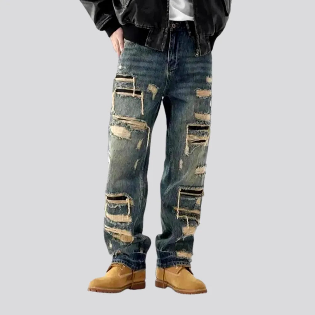 Fashionable Mid Rise Grunge Men's Jeans | Jeans4you.shop