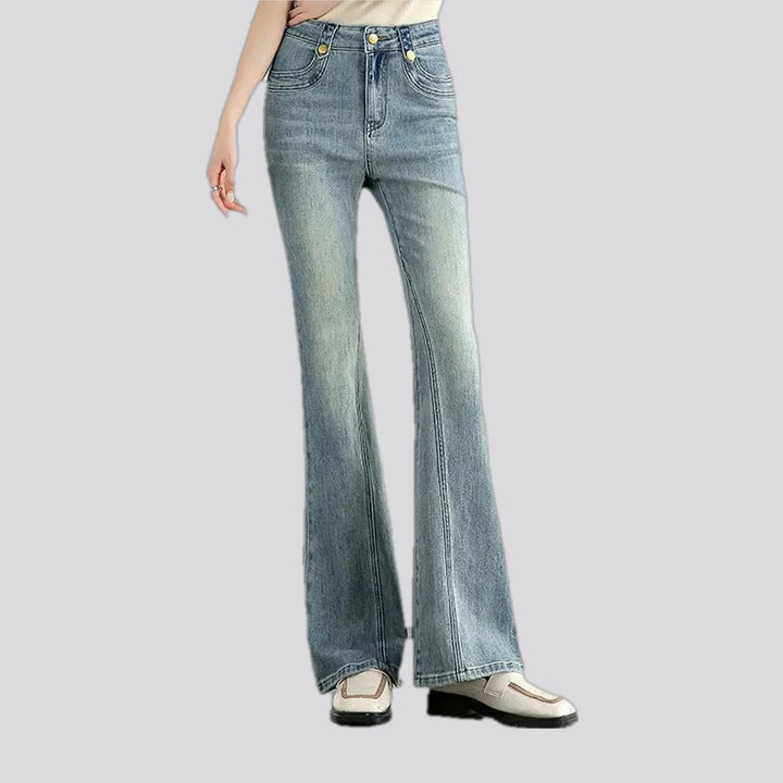 Fashionable Mid-waist Creased Women's Jeans | Jeans4you.shop