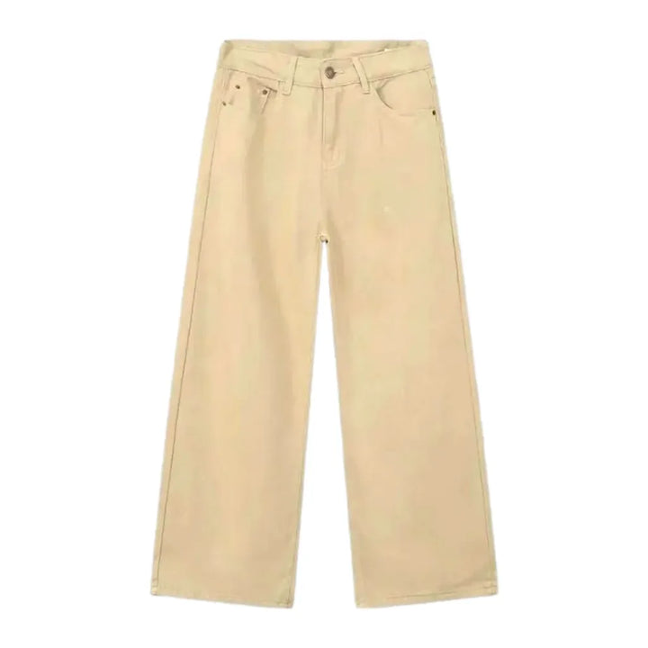 Y2k Patterned Stylish Jeans for Men - Sand