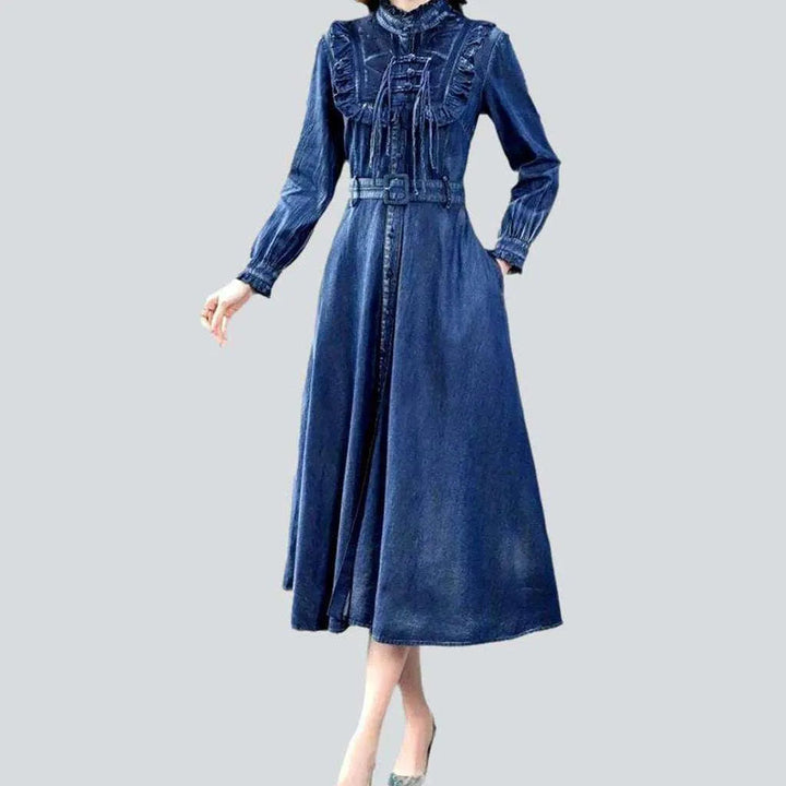 Flared vintage denim dress | Jeans4you.shop