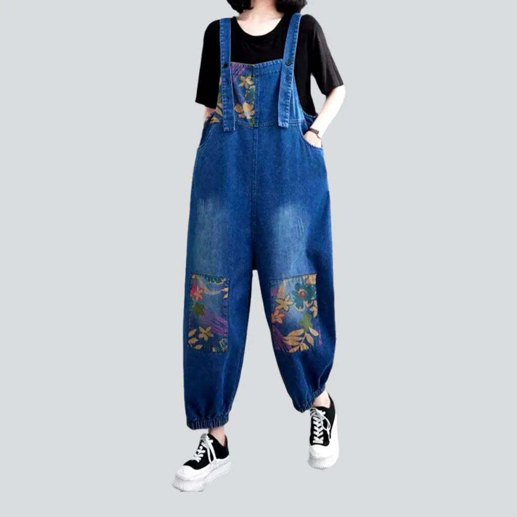 Floral Women's Denim Dungaree | Jeans4you.shop