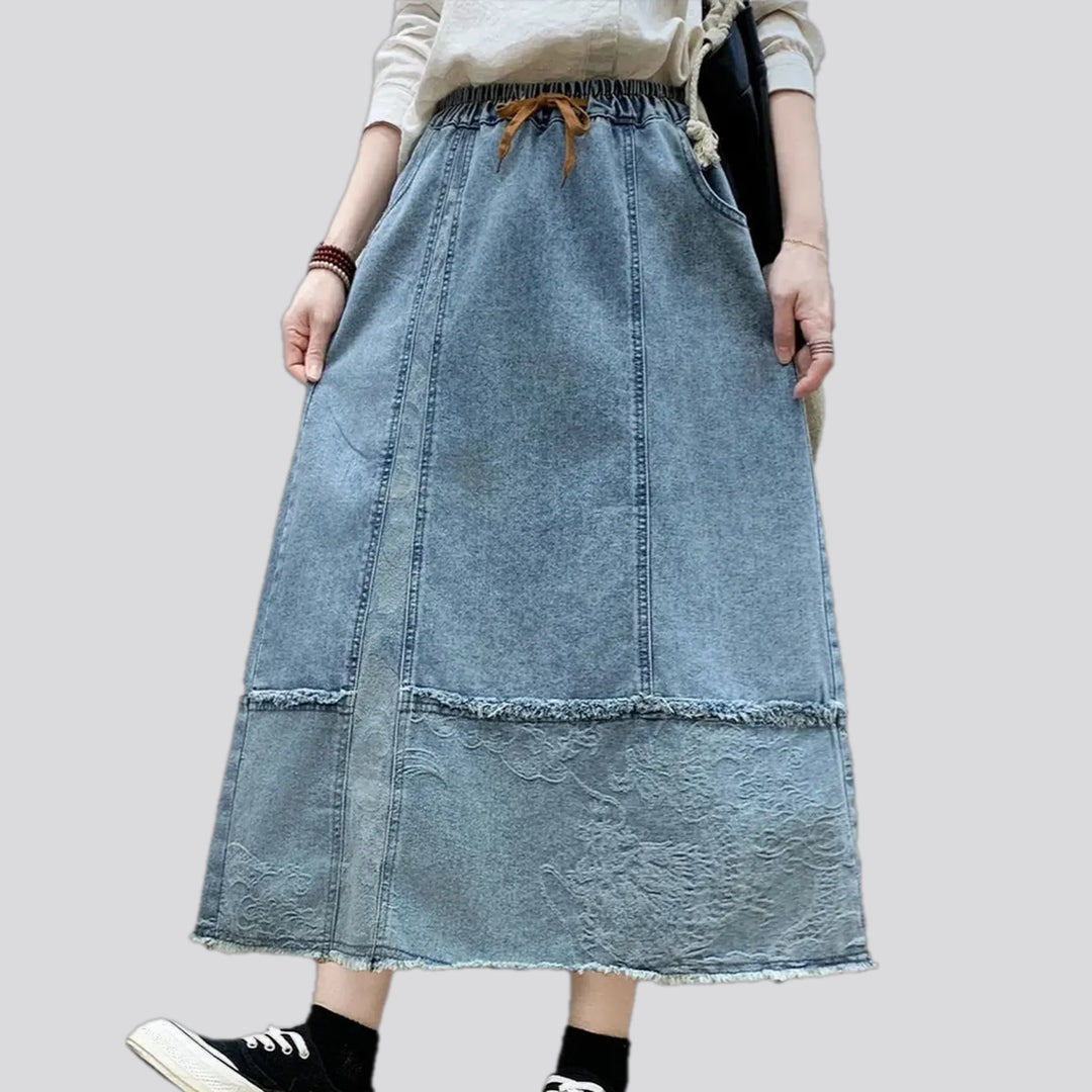 Floral Maxi Jeans Skirt | Jeans4you.shop