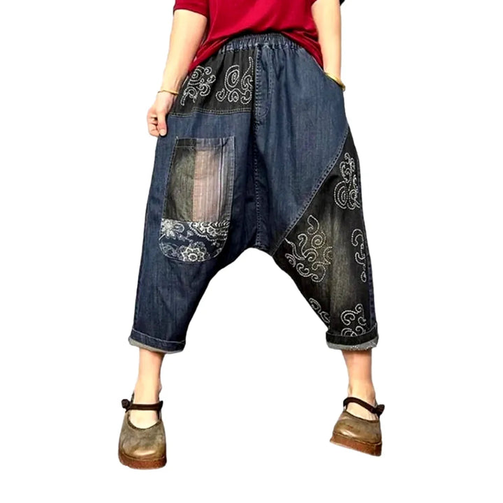 Harem baggy denim pants for ladies