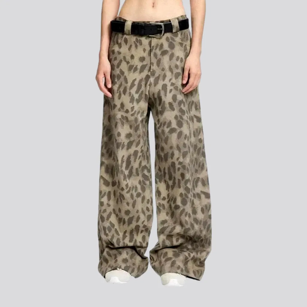 High Rise Animal Print Baggy Jeans for Women | Jeans4you.shop