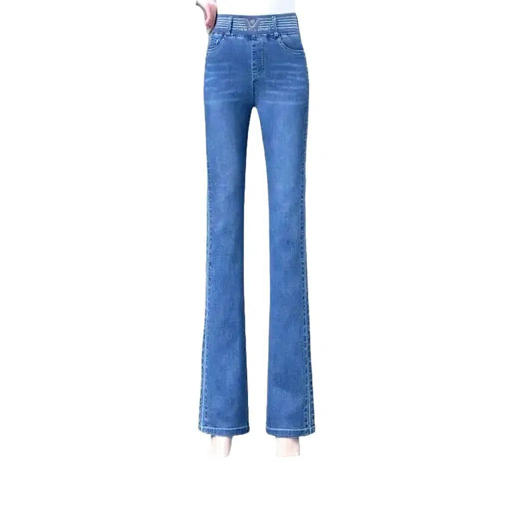 High-waist boho jeans
 for women