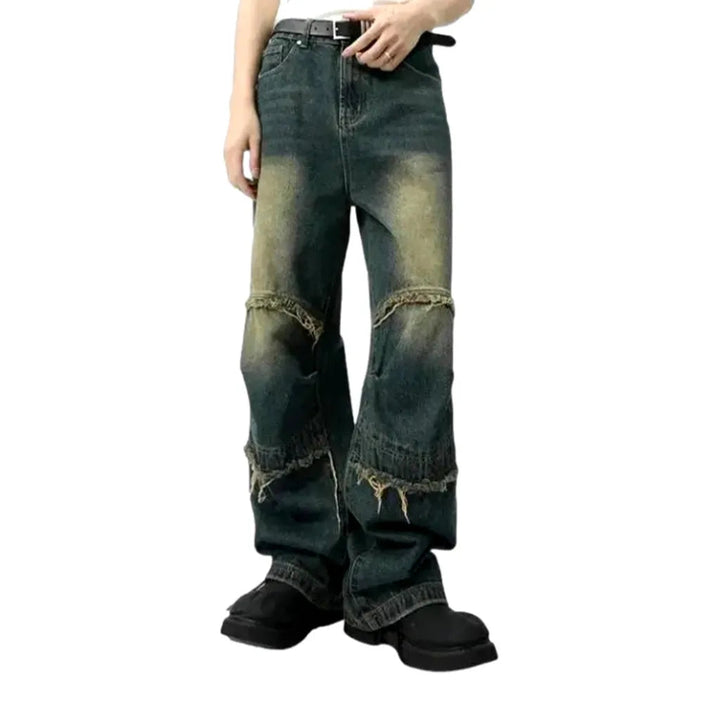 High-waist men's aged jeans
