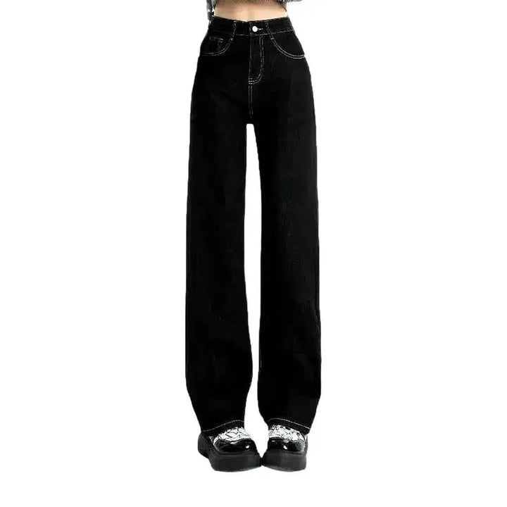 High-waist monochrome jeans
 for women