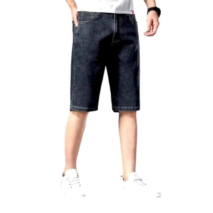 Knee-length men's denim shorts