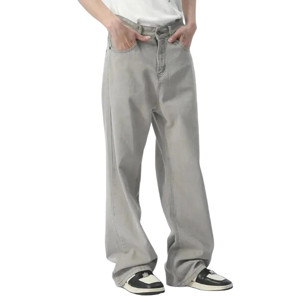 Light-grey men's baggy jeans