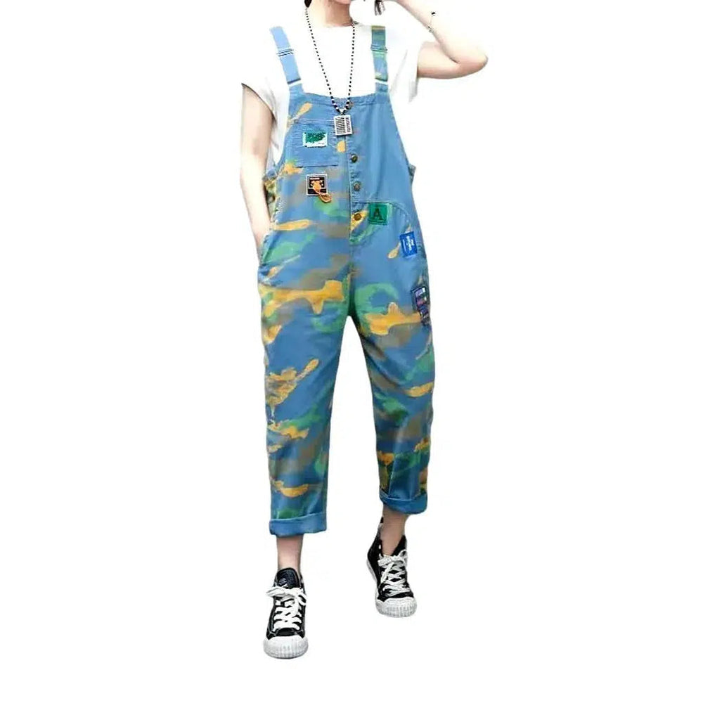 Light-wash Women's Denim Baggy Overall - Light Blue