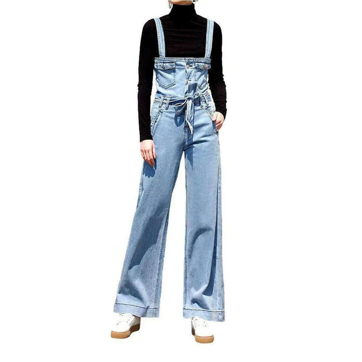 Light Wash Women's Jean Overall - Light Blue