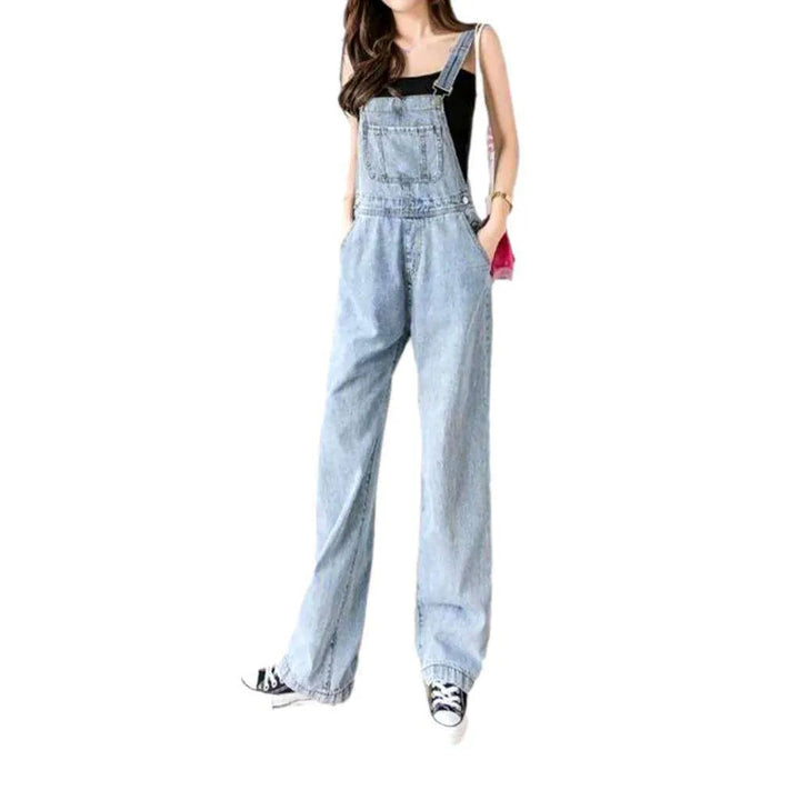 Light Wash Women's Jeans Dungaree - Light Blue