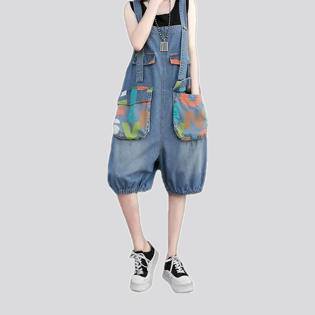 Lightweight Street Art Baggy Women's Jean Romper | Jeans4you.shop