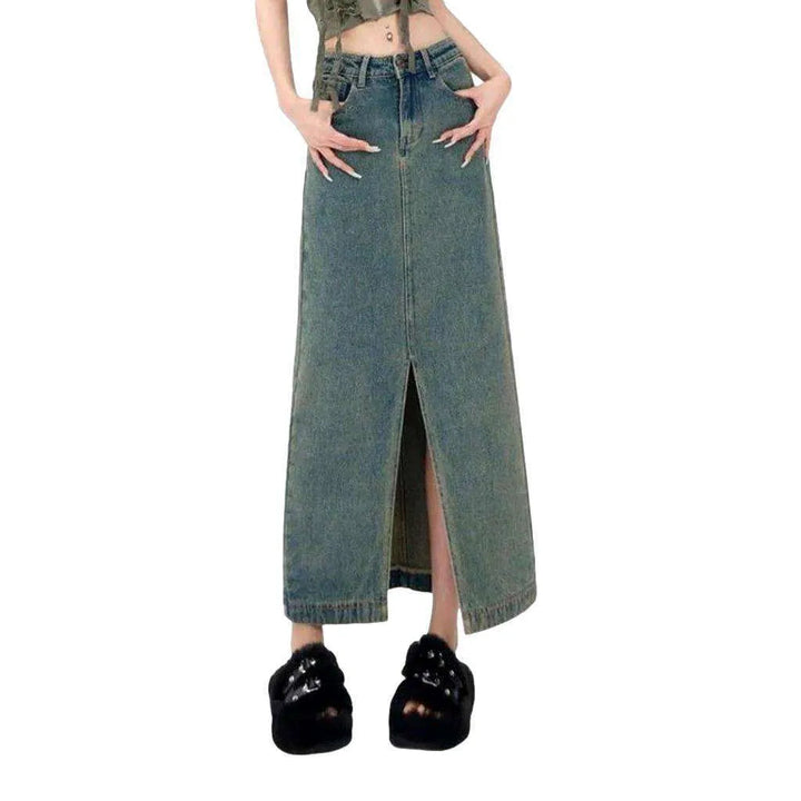 Long ladies denim skirt