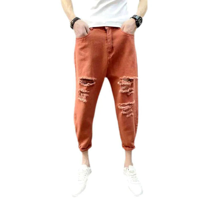 Loose color men's jean pants