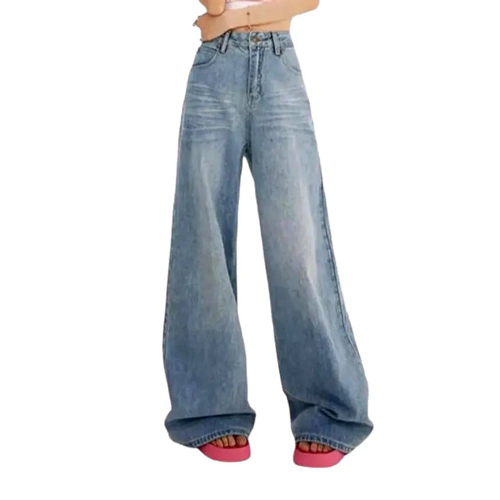 Loose polished jeans
 for ladies