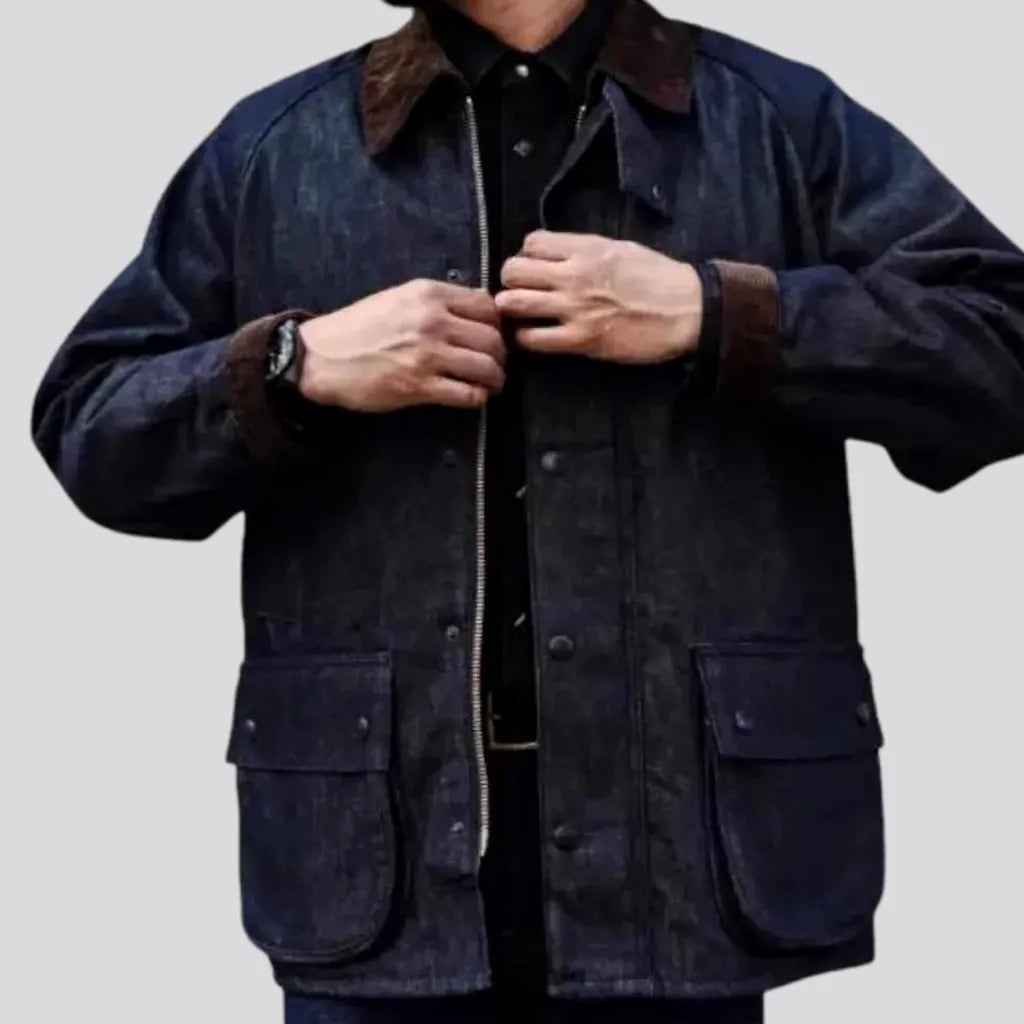 Medium Length Casual Stylish Men's Denim Coat | Jeans4you.shop