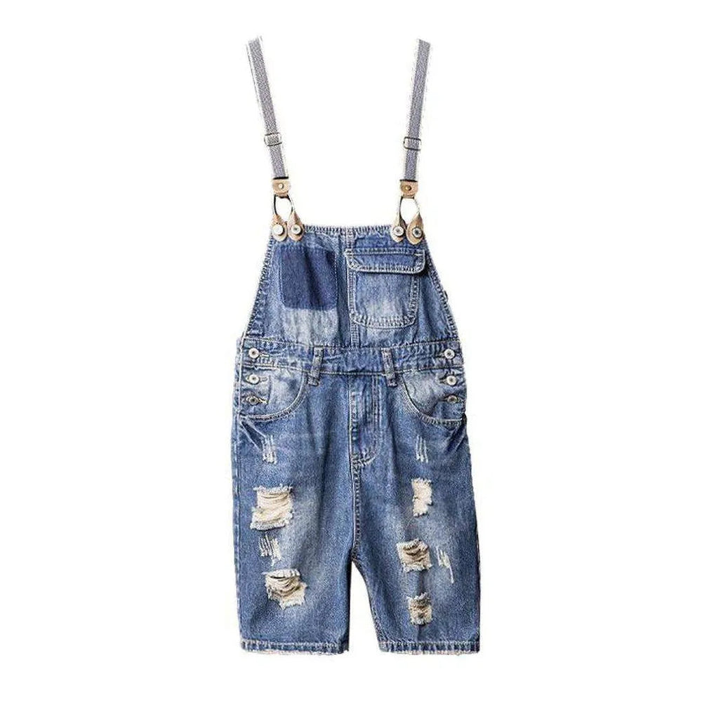 Men's Jean Overall Shorts - Blue