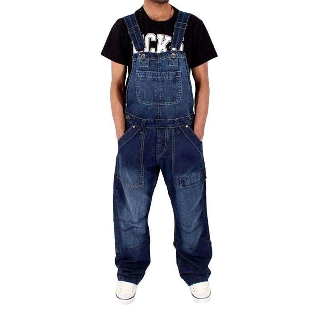 Men's Stonewashed Jean Overall - Blue