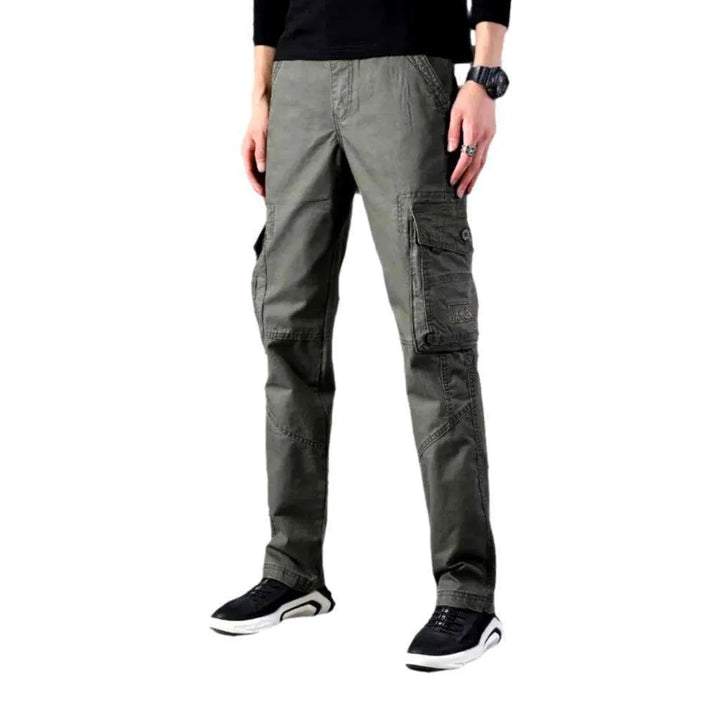 Mid-waist color denim pants
 for men