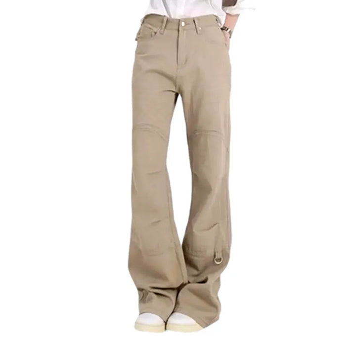 Mid-waist color women's jean pants