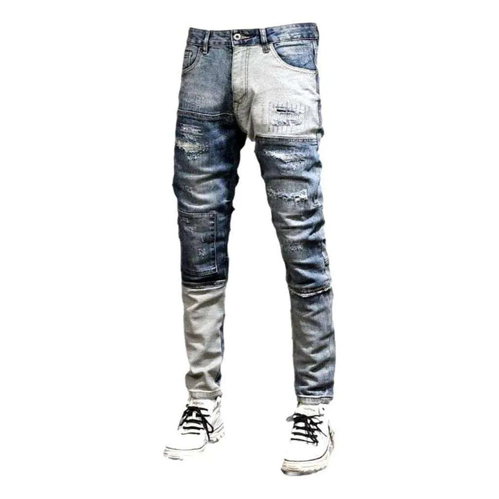 Mid-waist men's street jeans