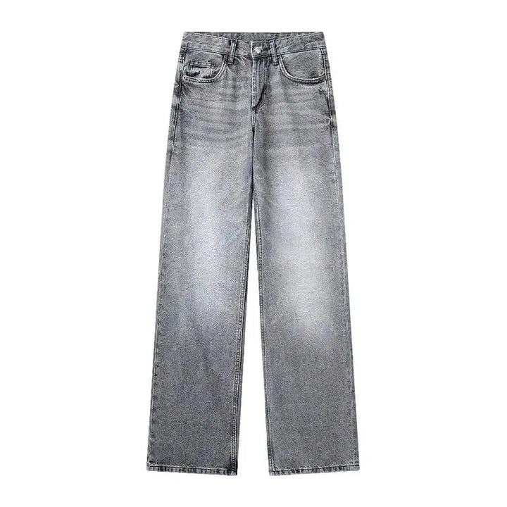 Mid-waist women's stonewashed jeans