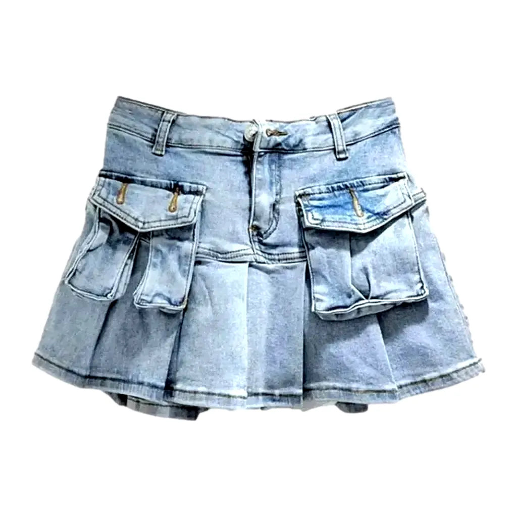 Mini fashion women's denim skort