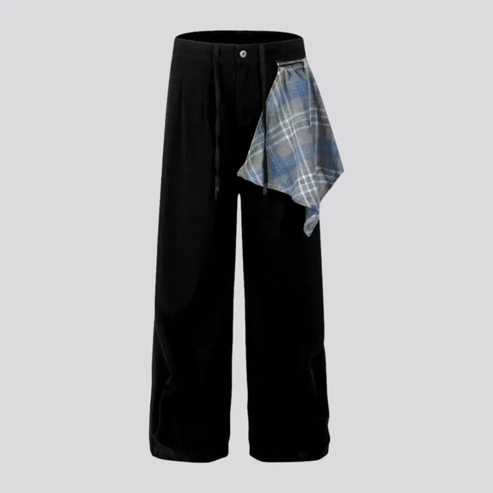 Monochrome Plaid Baggy Men's Jean Pants | Jeans4you.shop